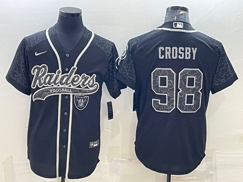 Men Oakland Raiders #98 Crosby Black Reflector 2022 Nike Co branded NFL Jerseys